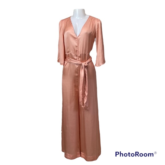 Belted Satin Jumpsuit XS - Picture 3 of 9